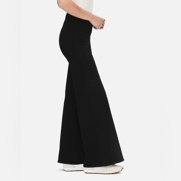 Frame The Jetset Wide Leg Sheen Noir Black SZ 2/ 30”-34” stretch pull on comfy - Picture 1 of 10